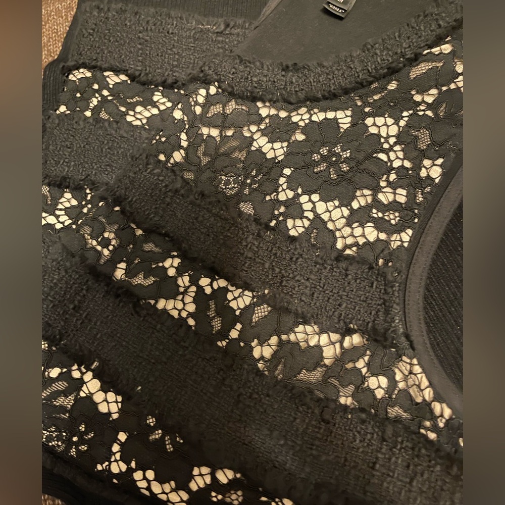 J. Crew NWOT Black Lace Sleeveless Blouse - Picture 11 of 16